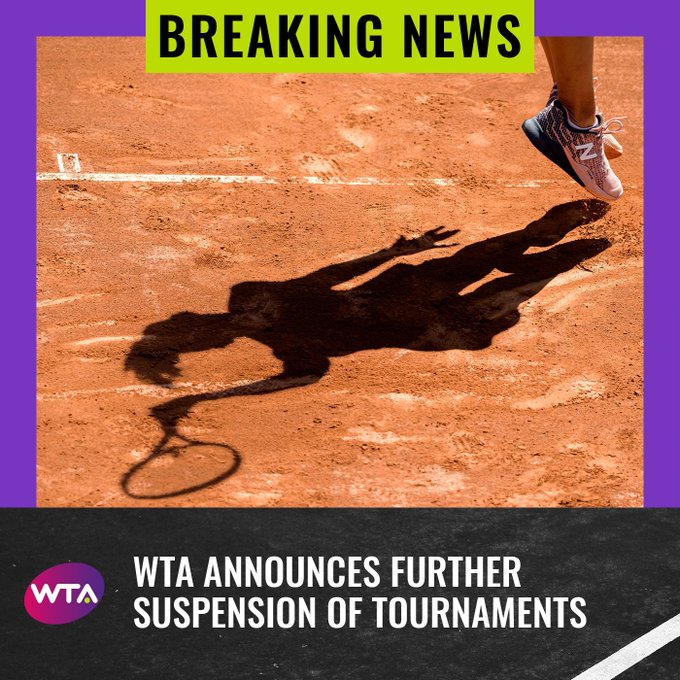 La WTA lamentó la cancelación de más torneos: En junio tomaremos otra decisión